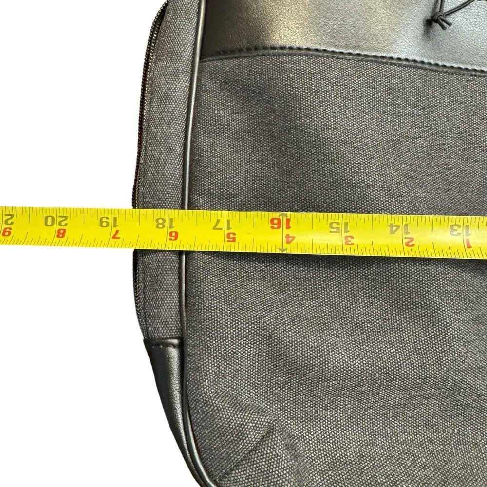 John Varvatos Gray 17in Laptop Bag Soft Case Mens Adjustable Shoulder Strap